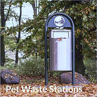 Pet waste station in a park 
