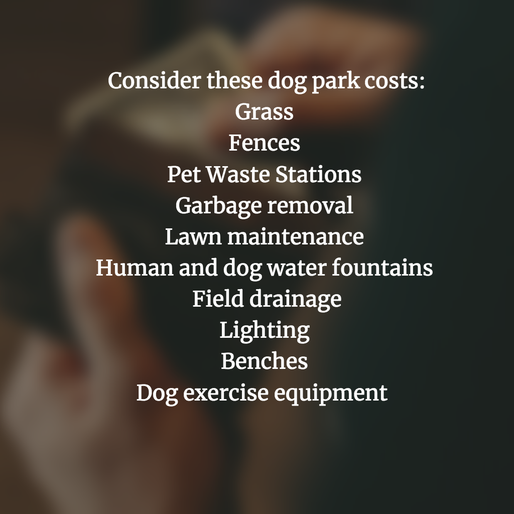 List of dog park costs
